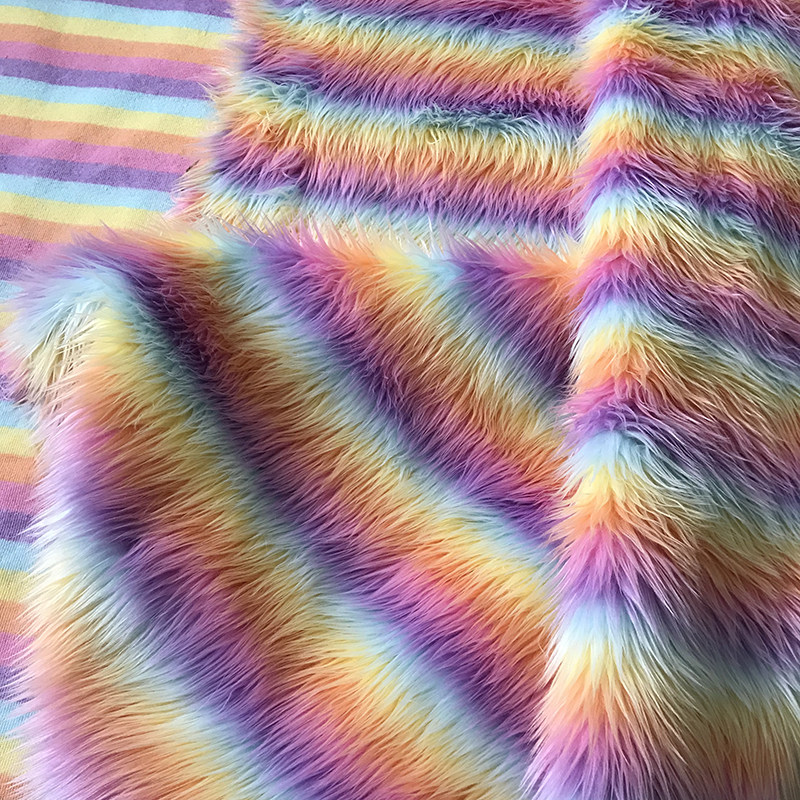 长毛绒彩色渐变布艺 从演出服装到DIY装饰的多彩世界